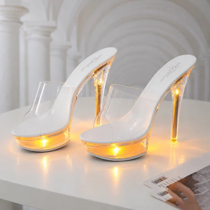LED Light-Up Clear Platform Heels